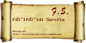 Fölföldi Sarolta névjegykártya