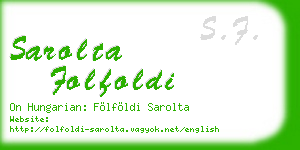 sarolta folfoldi business card